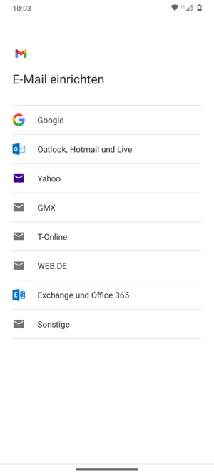 Wählen Sie Outlook, Hotmail und Live