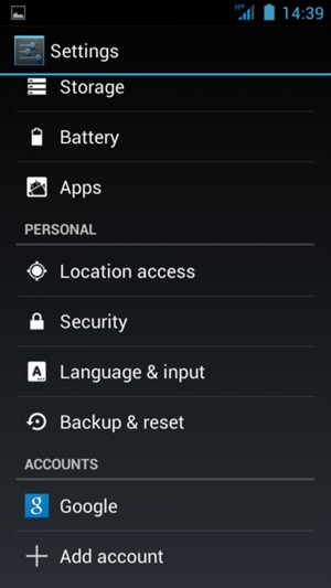 Return to the Settings menu and scroll to and select Location access