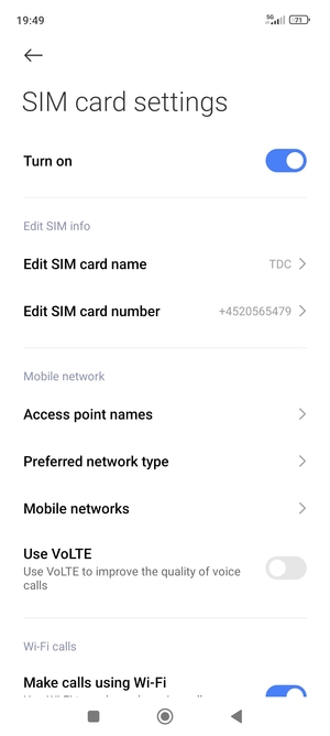 Select Preferred network type