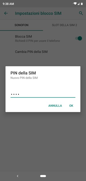 Inserisci Nuovo PIN della SIM e seleziona OK