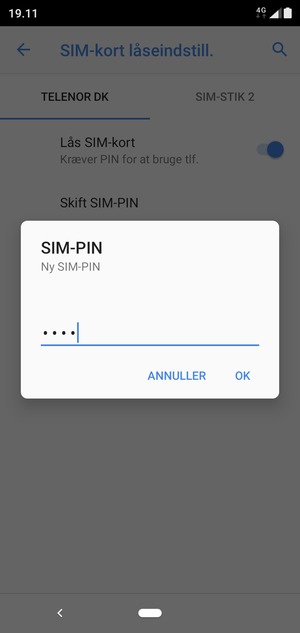 Indtast din Nye SIM-PIN og vælg OK
