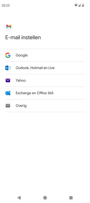 Selecteer Outlook, Hotmail en Live