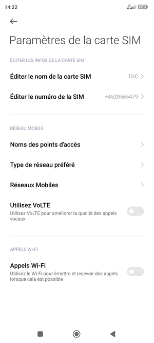 Sélectionnez Réseaux Mobiles