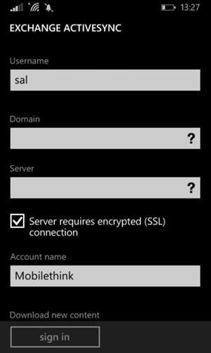 Enter Exchange server address and give your account a name