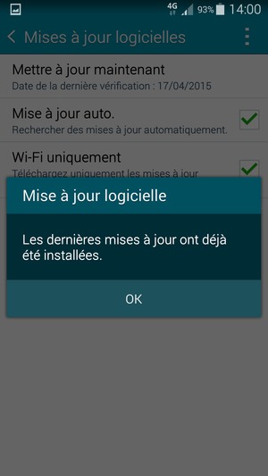 Si votre téléphone est à jour, sélectionnez OK