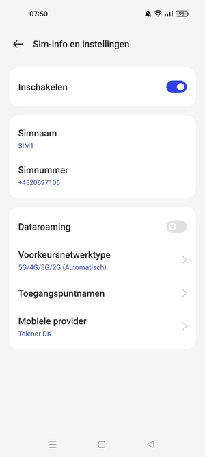 Om van netwerk te wisselen in geval van netwerkproblemen, selecteert u Mobiele provider