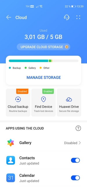 Select Cloud backup