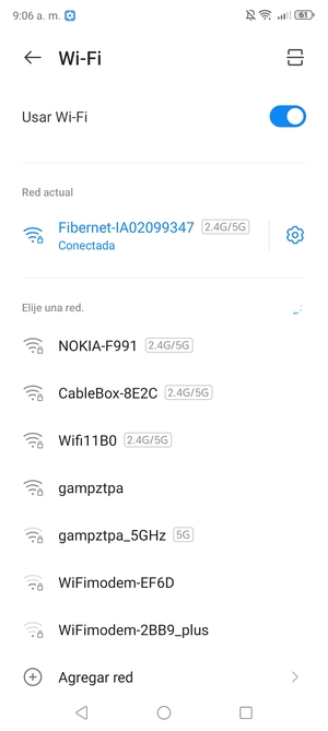 Ahora está conectado a la red Wi-Fi