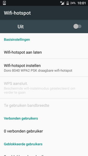 Selecteer Wifi-hotspot instellen