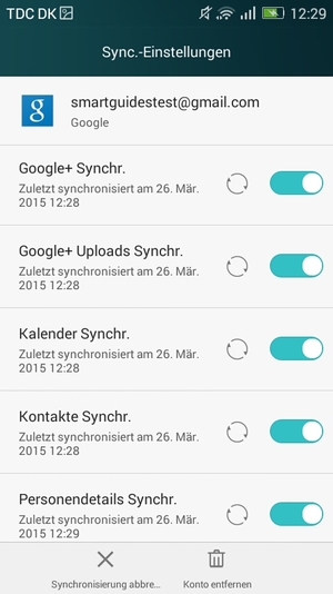 Ihre Kontakte von Google werden nun auf Ihrem Smartphone synchronisiert