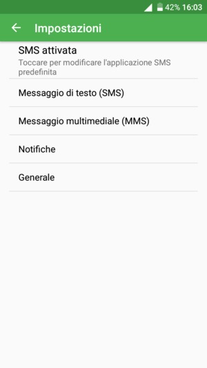 Seleziona Messaggio di testo (SMS)