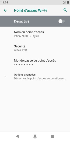 Activer le Point d'accès Wi-Fi