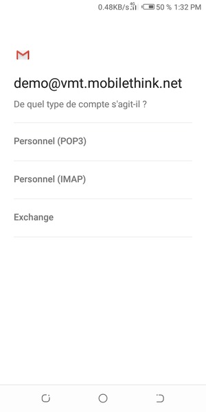 Sélectionnez Personnel (POP3) ou Personnel (IMAP)