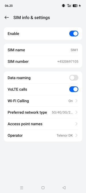 Select Access point names