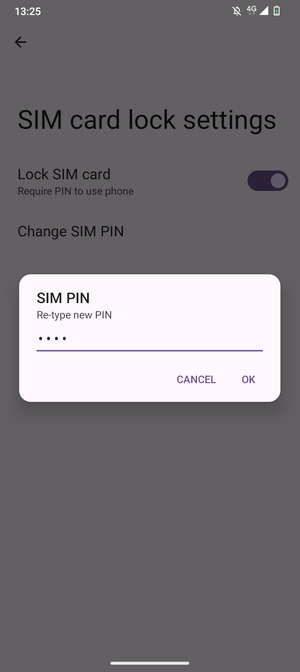 Confirm your new SIM PIN and select OK