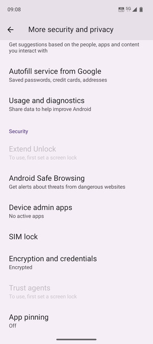 Scroll to and select SIM lock