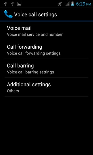Select Voice mail
