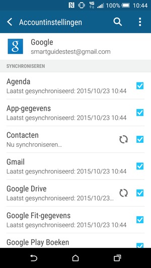 Uw contactpersonen van Google worden nu gesynchroniseerd met uw smartphone.