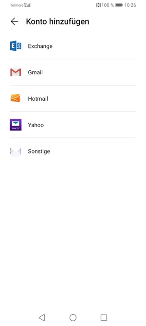 Wählen Sie Hotmail