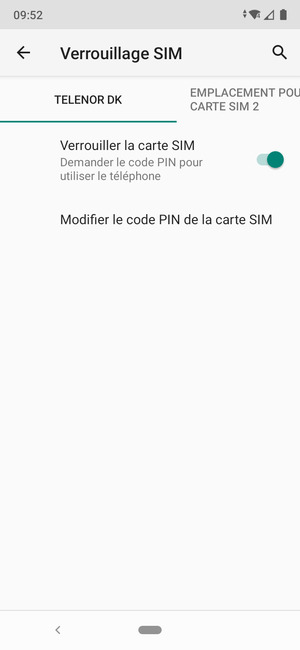 Sélectionnez Digicel puis Modifier code PIN de la carte SIM