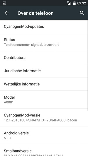 Selecteer CyanogenMod-updates