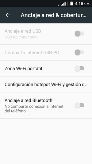 Seleccione Configuración hotspot Wi-Fi gestión d..