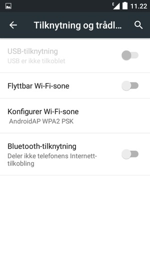 Velg Konfigurer Wi-Fi-sone