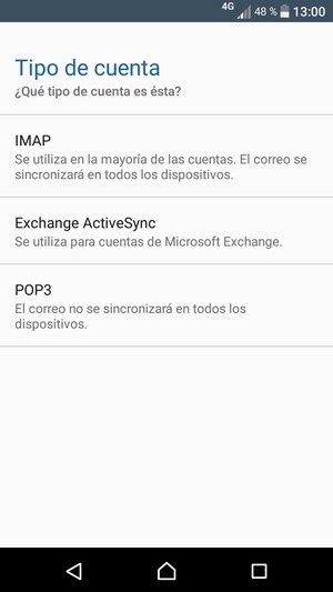 Seleccione IMAP o POP3