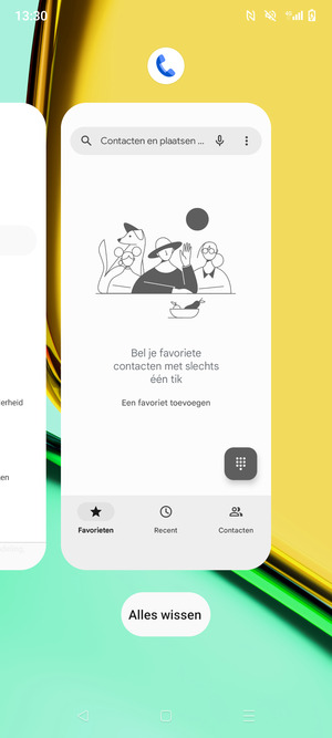 Selecteer Alles wissen om alle actieve apps te sluiten