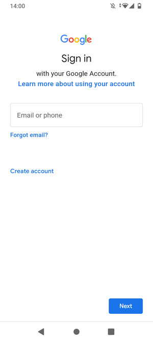 Enter your Gmail address and select Next