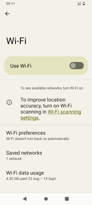 Turn on Use Wi-Fi