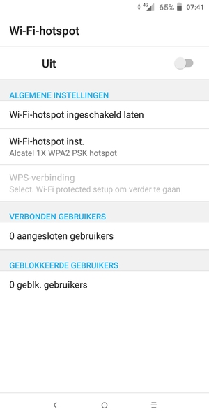 Selecteer Wi-Fi-hotspot inst.