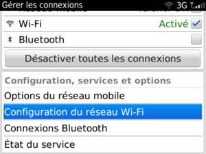 Sélectionnez Configuration du réseau Wi-Fi