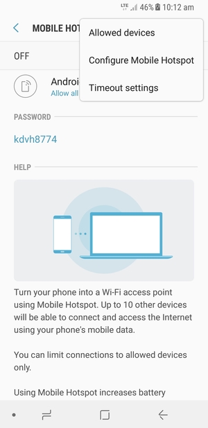 Select Configure Mobile Hotspot