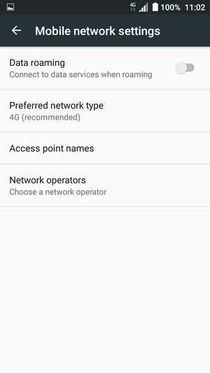 Select  Preferred network type