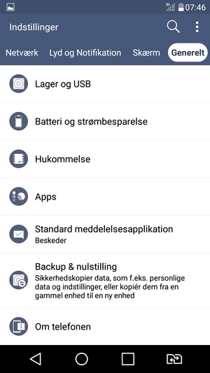 Scroll til og vælg Backup & nulstilling