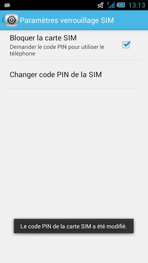 Le code PIN de votre carte SIM a été modifié