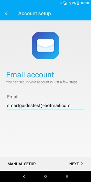Enter your Hotmail address and select NEXT