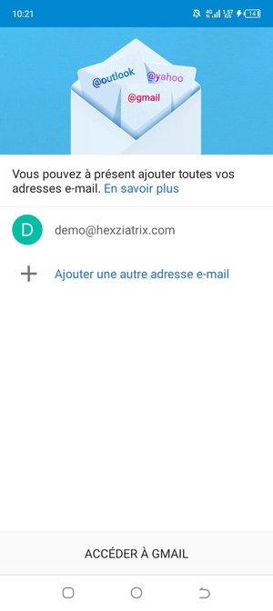 Sélectionnez ACCÉDER Á GMAIL