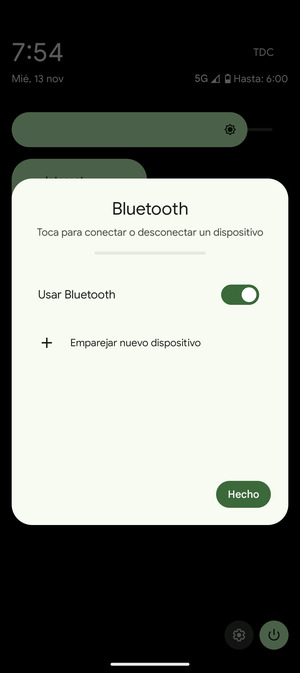 Desactive Usar Bluetooth