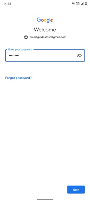 Enter your password and select Next