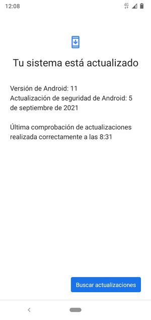 Si su teléfono está actualizado, verá la siguiente pantalla