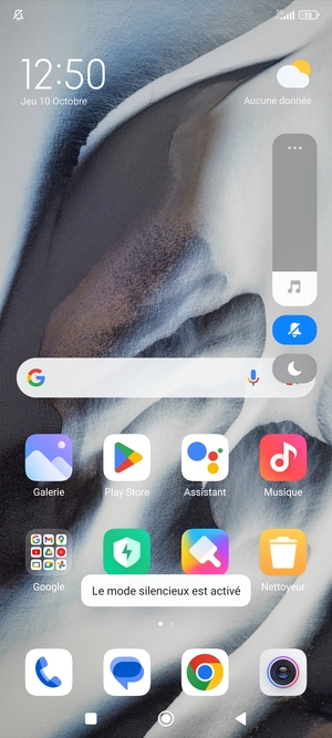 Sélectionnez Silencieux pour passer en mode silencieux