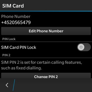 Turn on SIM Card PIN Lock