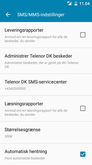Scroll til og vælg Public SMS-service center
