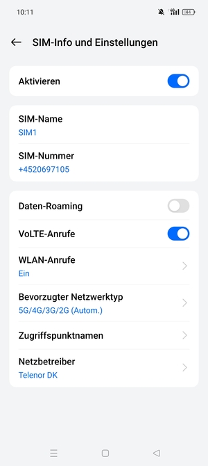 Wählen Sie Bevorzugter Netzwerktyp