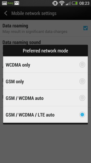 Select GSM / WCDMA auto to enable 3G and select GSM / WCDMA / LTE auto  to enable 4G