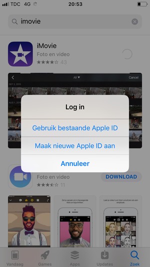 Selecteer Gebruik bestaande Apple ID