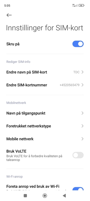 Velg Mobile nettverk