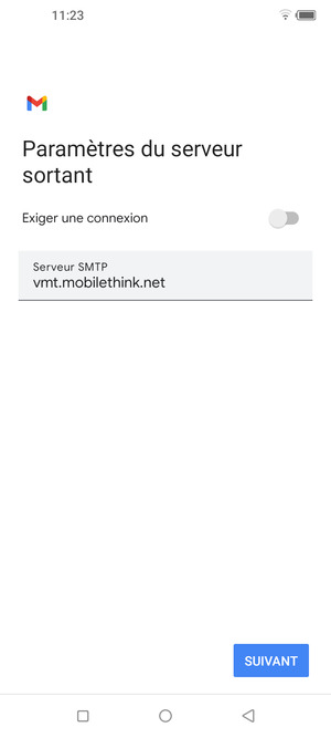 Désactiver le Exiger une connexion et sélectionner SUIVANT